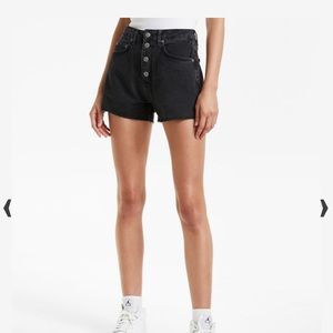 Ksubi black denim shorts